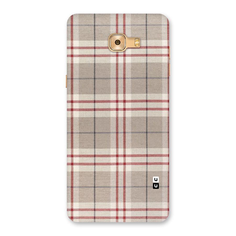Beige Red Check Back Case for Galaxy C9 Pro