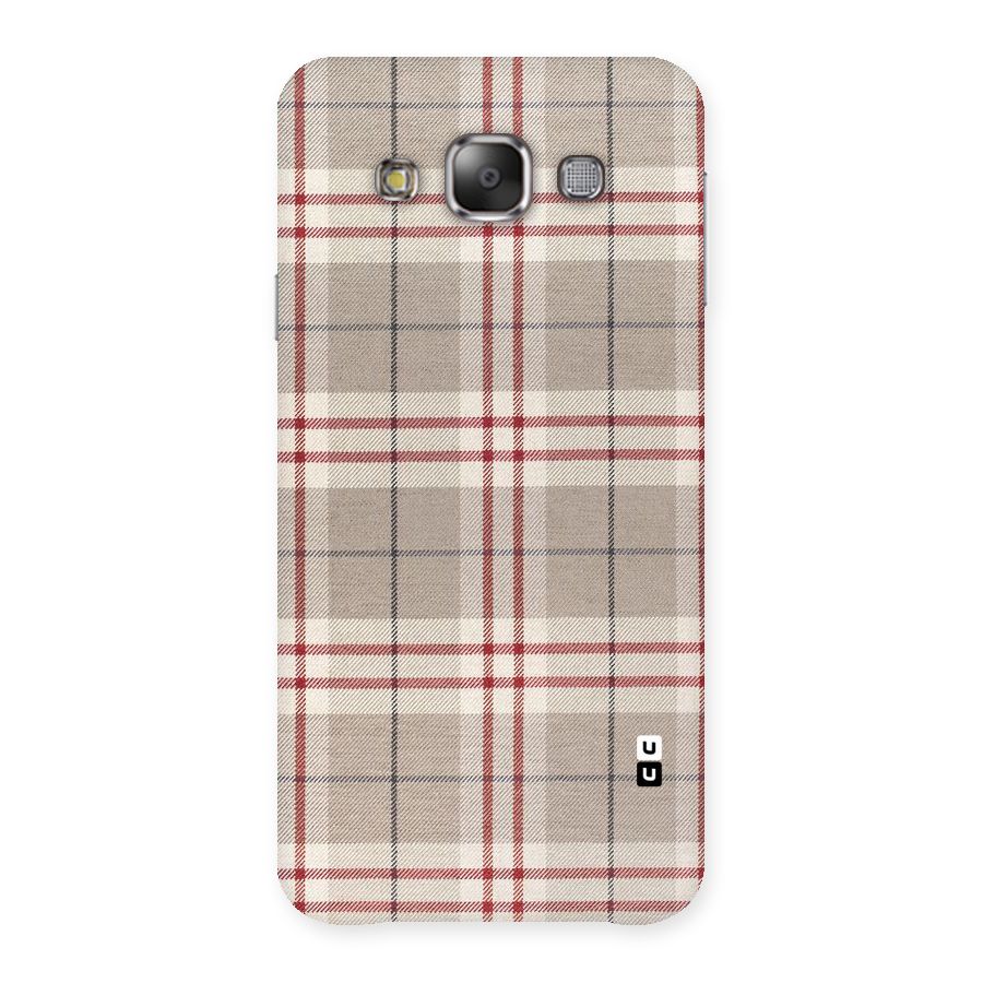 Beige Red Check Back Case for Galaxy E7