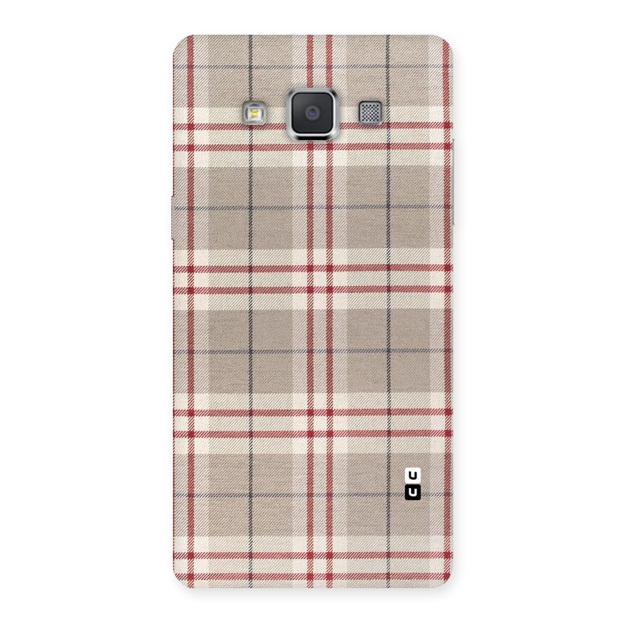 Beige Red Check Back Case for Galaxy Grand 3