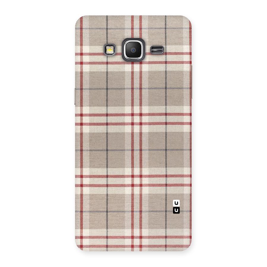 Beige Red Check Back Case for Galaxy Grand Prime
