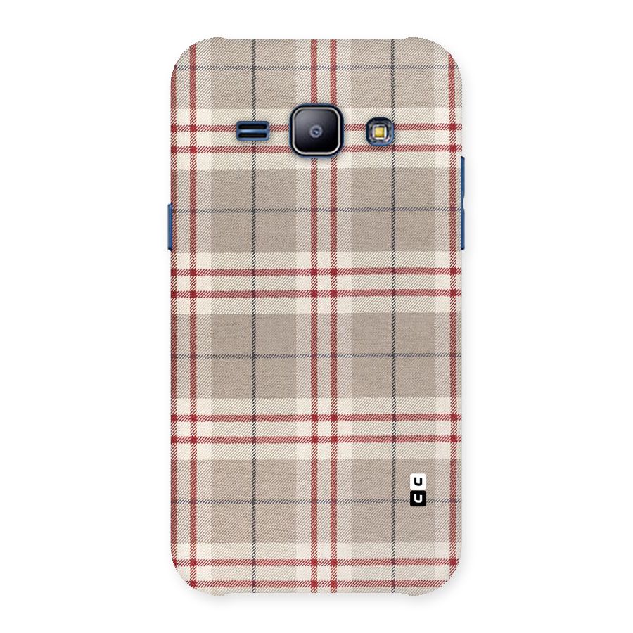 Beige Red Check Back Case for Galaxy J1
