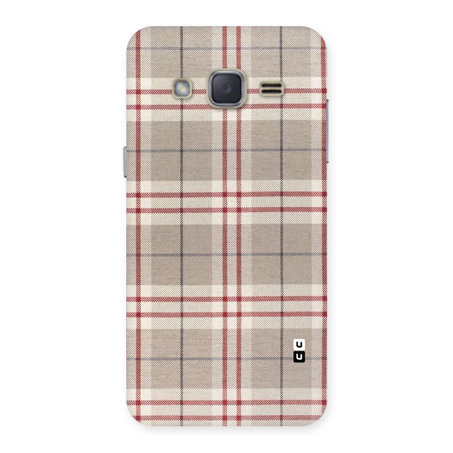 Beige Red Check Back Case for Galaxy J2
