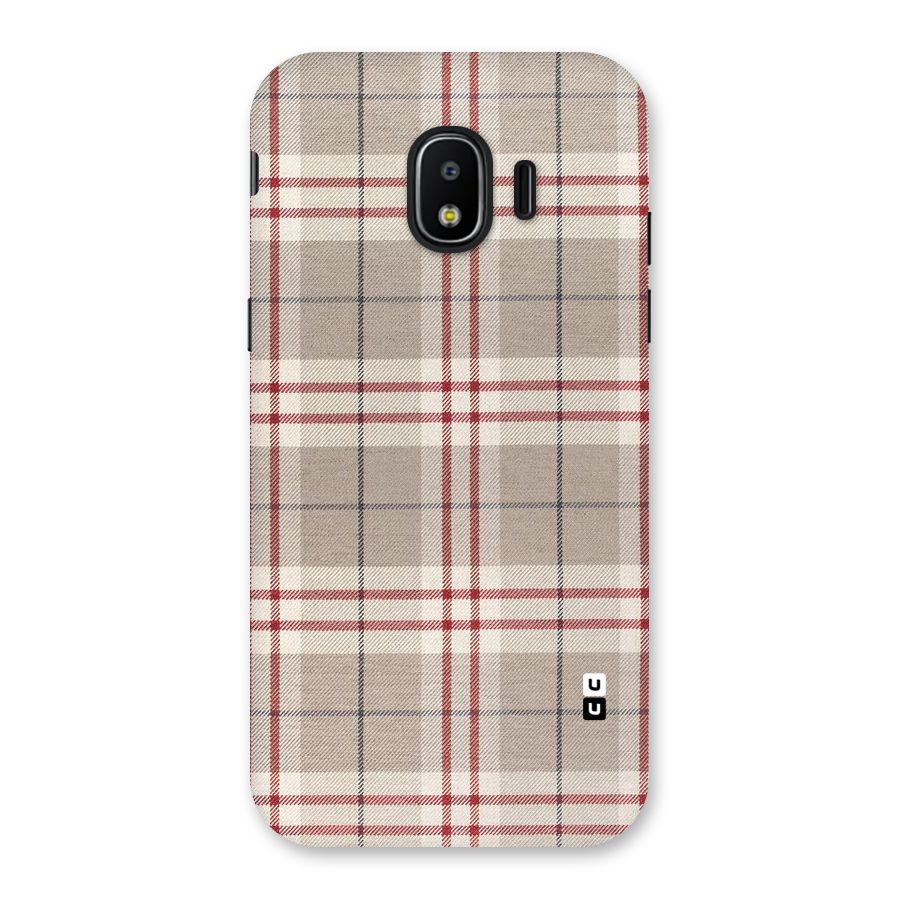 Beige Red Check Back Case for Galaxy J2 Pro 2018