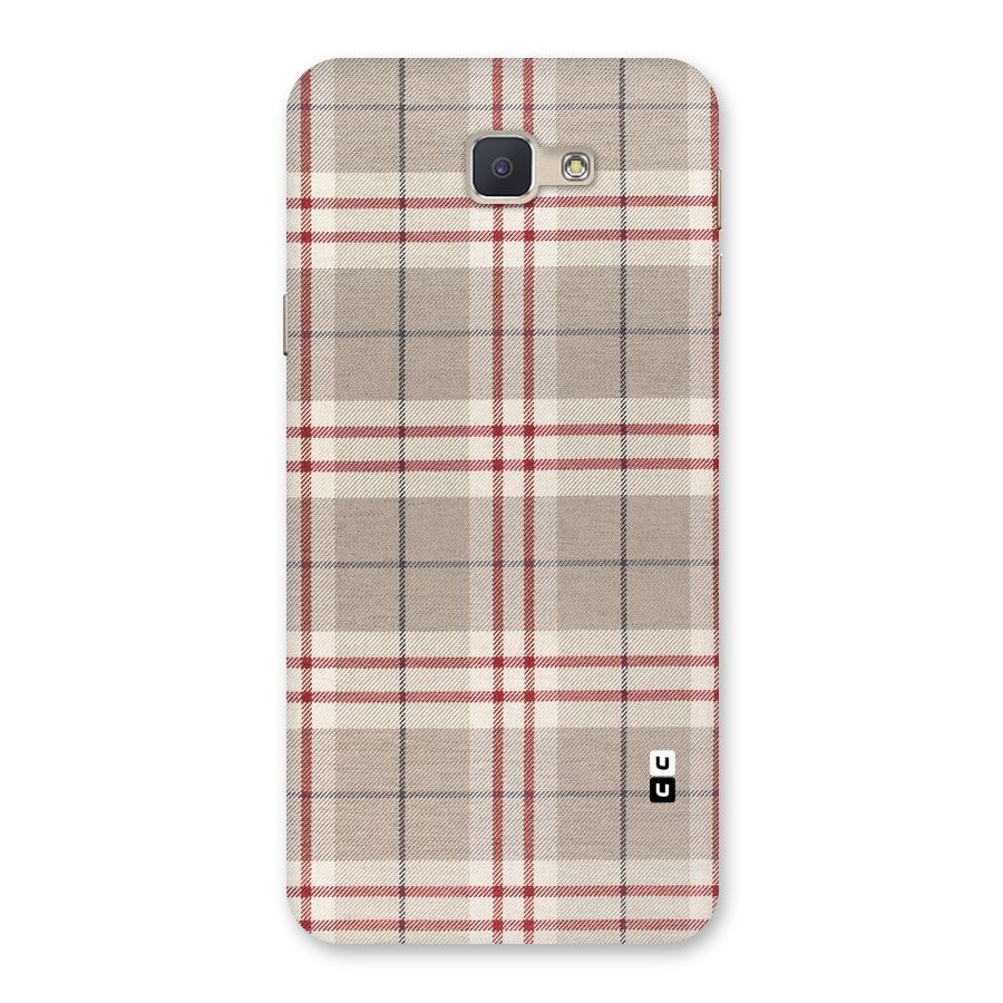 Beige Red Check Back Case for Galaxy J5 Prime