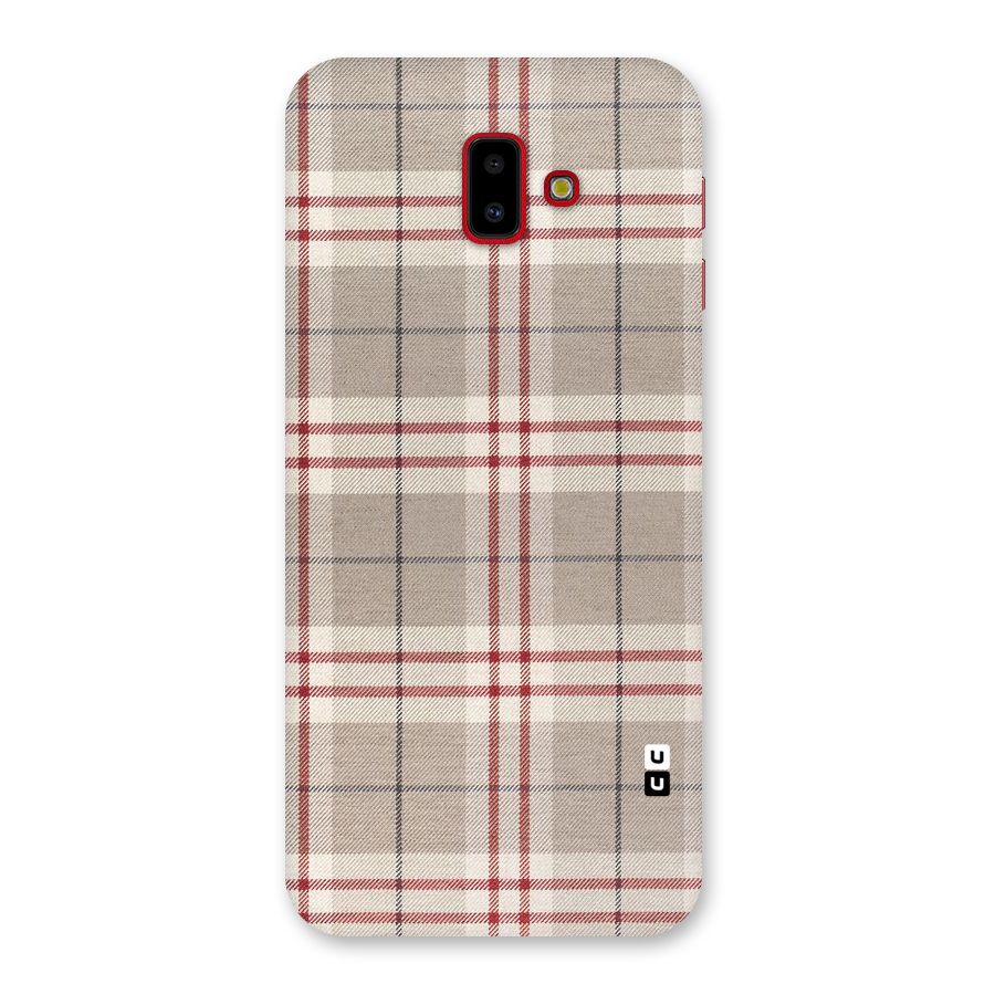 Beige Red Check Back Case for Galaxy J6 Plus