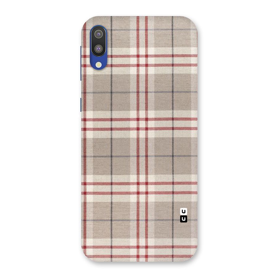 Beige Red Check Back Case for Galaxy M10