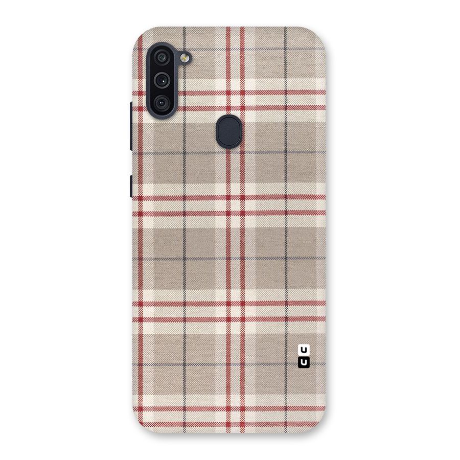 Beige Red Check Back Case for Galaxy M11