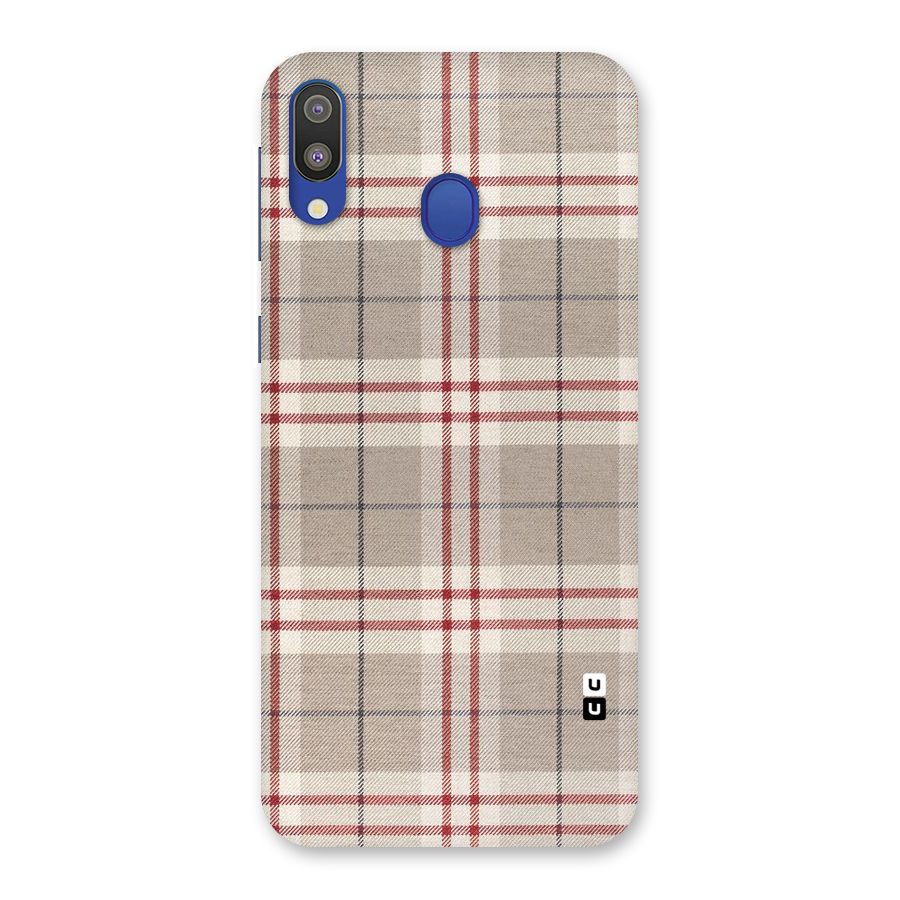 Beige Red Check Back Case for Galaxy M20