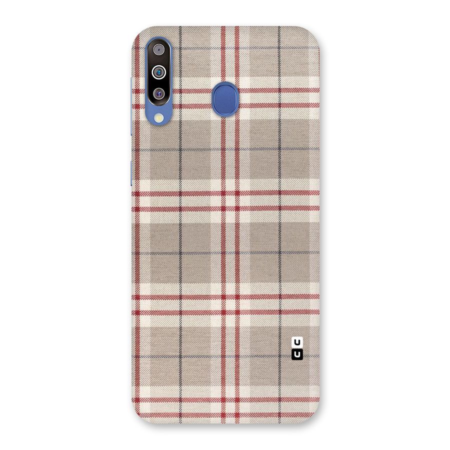 Beige Red Check Back Case for Galaxy M30