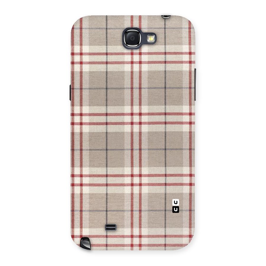 Beige Red Check Back Case for Galaxy Note 2