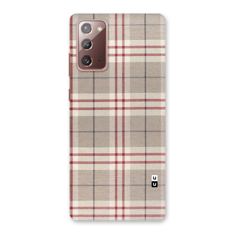 Beige Red Check Back Case for Galaxy Note 20