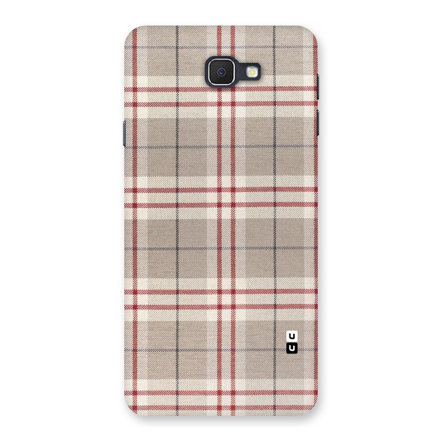 Beige Red Check Back Case for Galaxy On7 2016
