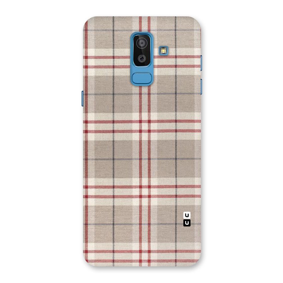 Beige Red Check Back Case for Galaxy On8 (2018)