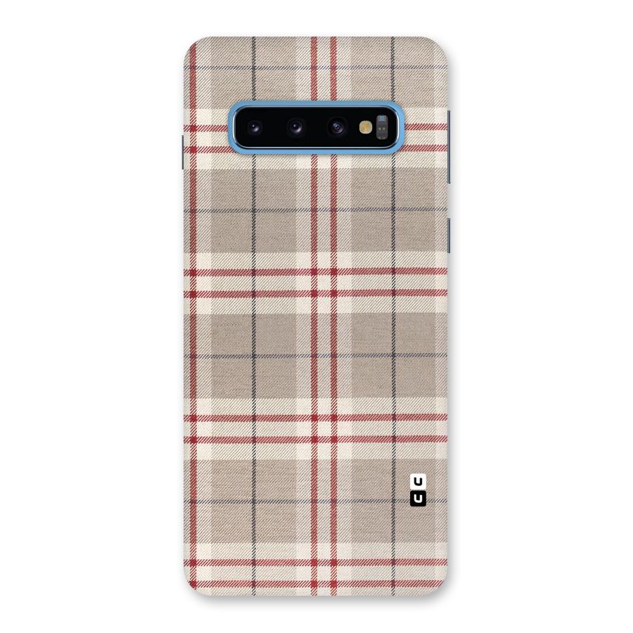 Beige Red Check Back Case for Galaxy S10