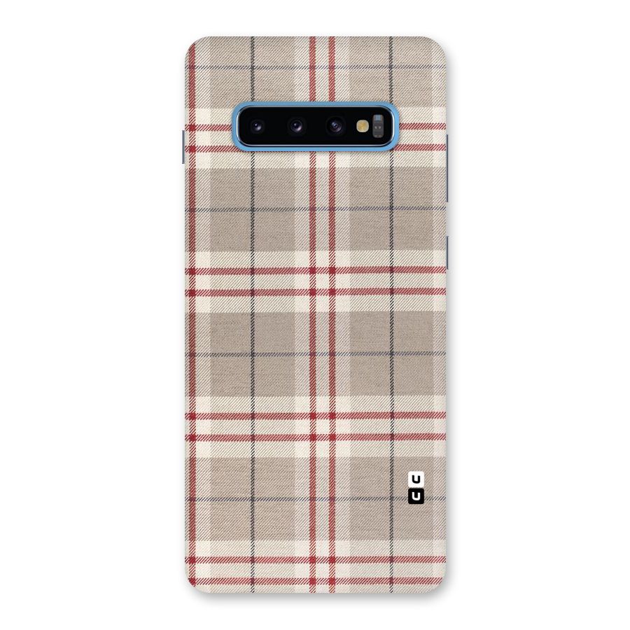 Beige Red Check Back Case for Galaxy S10 Plus
