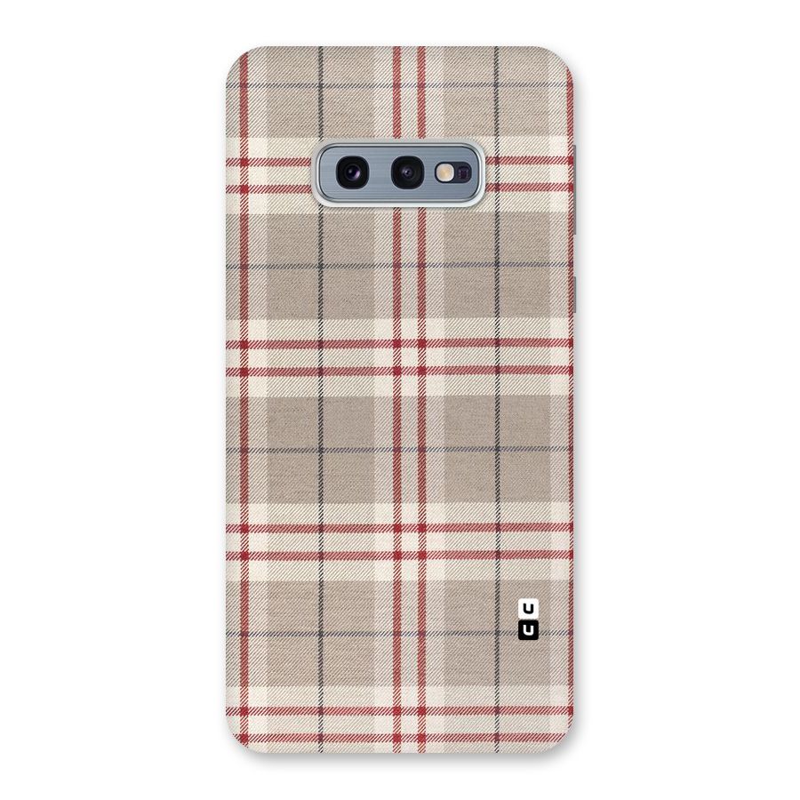 Beige Red Check Back Case for Galaxy S10e