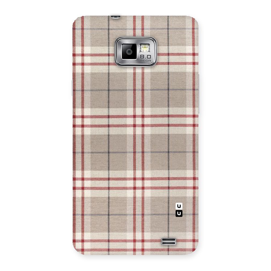 Beige Red Check Back Case for Galaxy S2