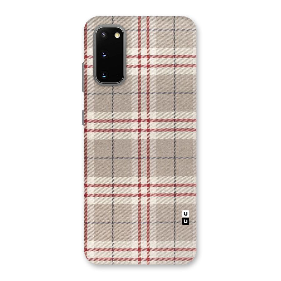 Beige Red Check Back Case for Galaxy S20