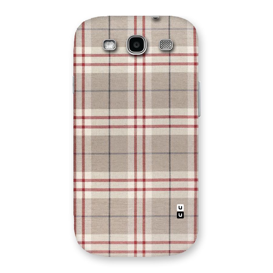 Beige Red Check Back Case for Galaxy S3