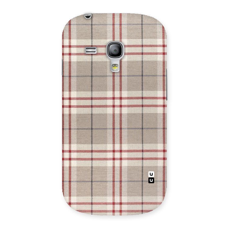 Beige Red Check Back Case for Galaxy S3 Mini