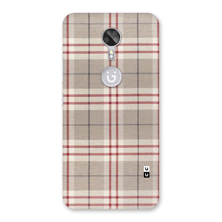 Beige Red Check Back Case for Gionee A1