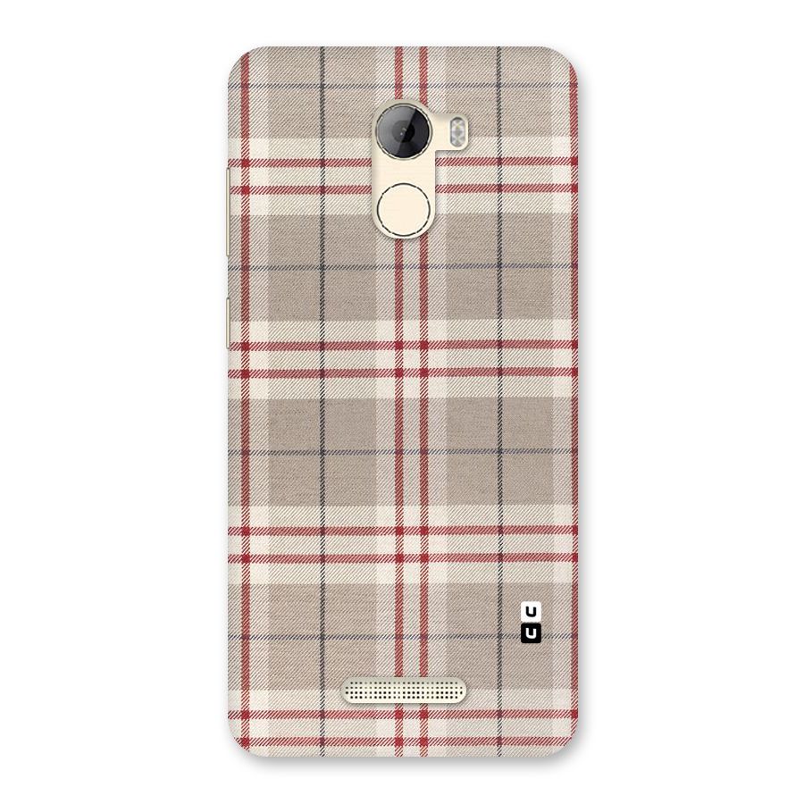 Beige Red Check Back Case for Gionee A1 LIte