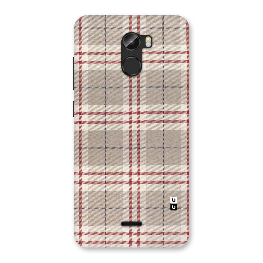 Beige Red Check Back Case for Gionee X1