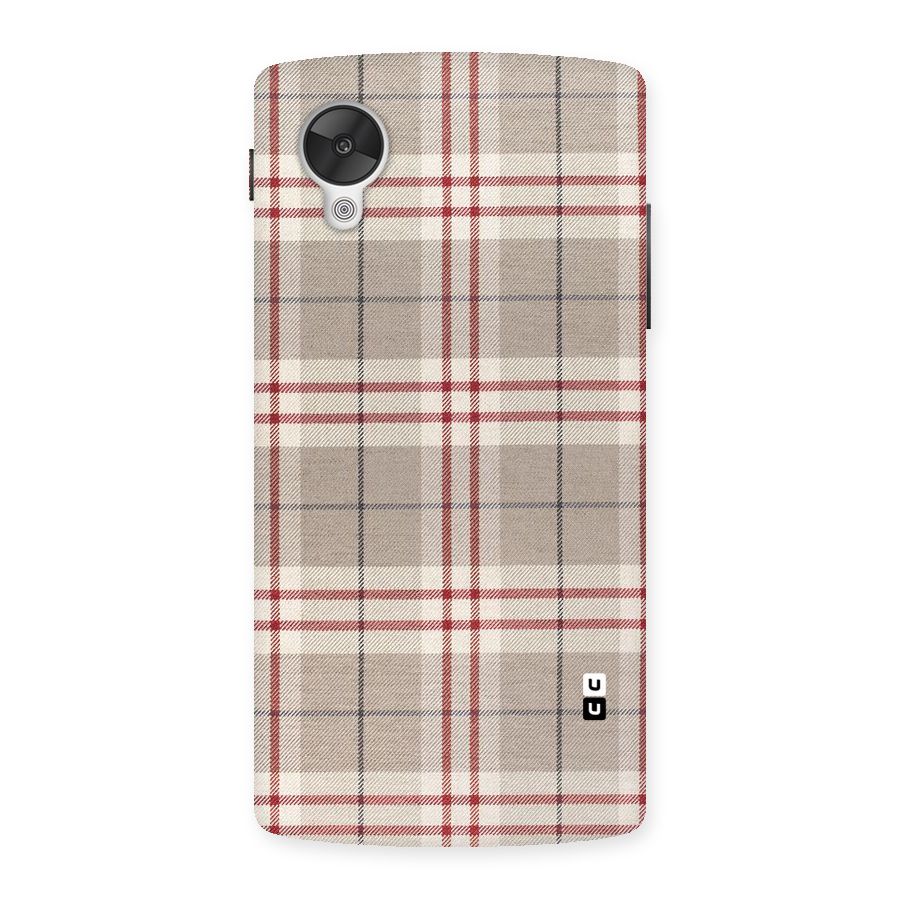Beige Red Check Back Case for Google Nexsus 5