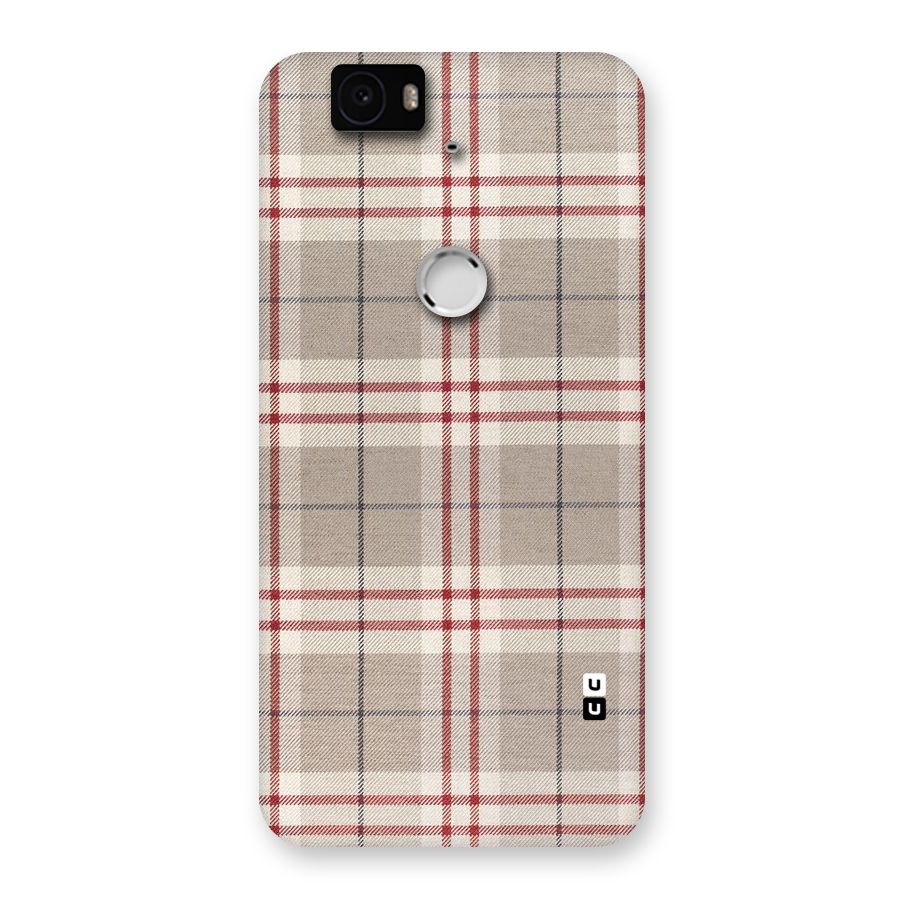 Beige Red Check Back Case for Google Nexus-6P