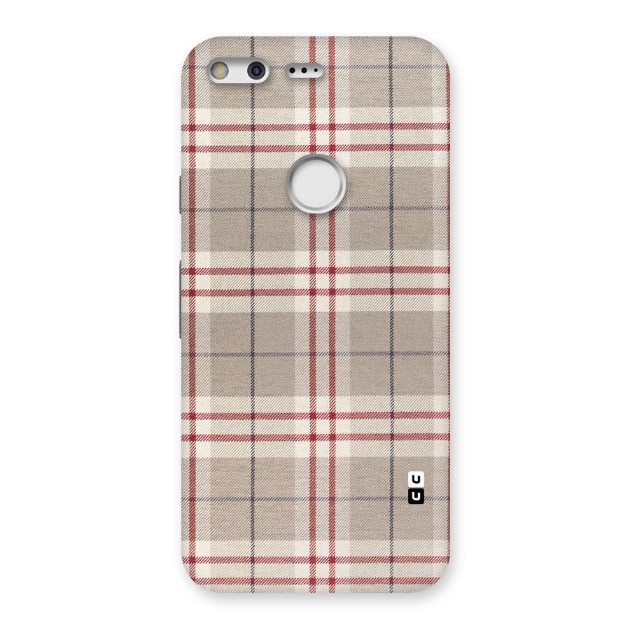 Beige Red Check Back Case for Google Pixel