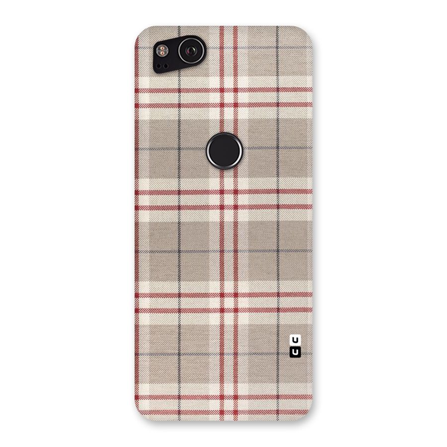 Beige Red Check Back Case for Google Pixel 2