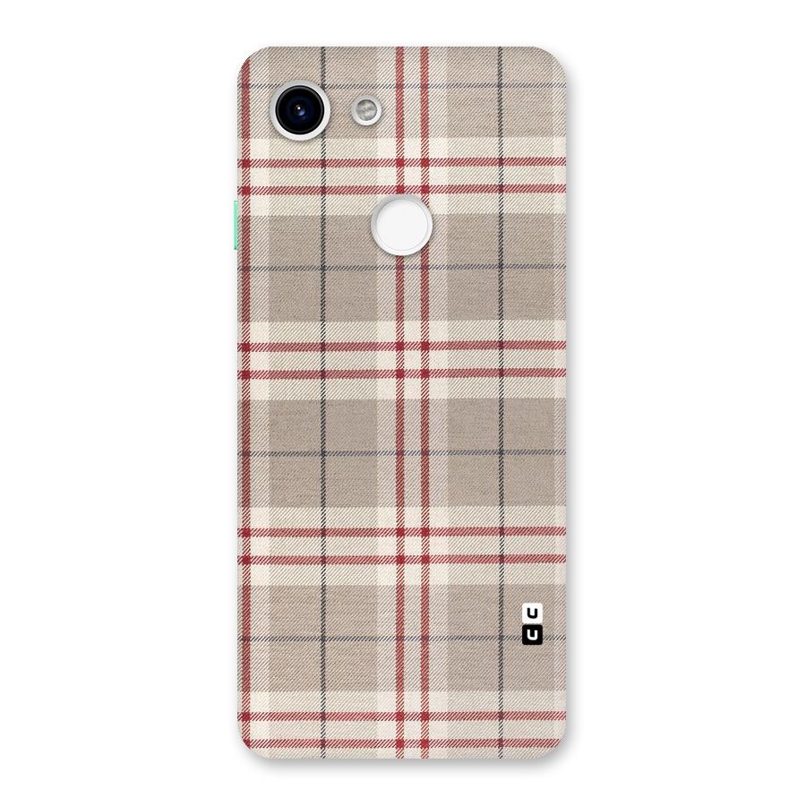 Beige Red Check Back Case for Google Pixel 3