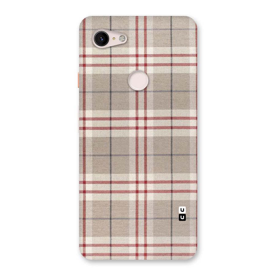 Beige Red Check Back Case for Google Pixel 3 XL