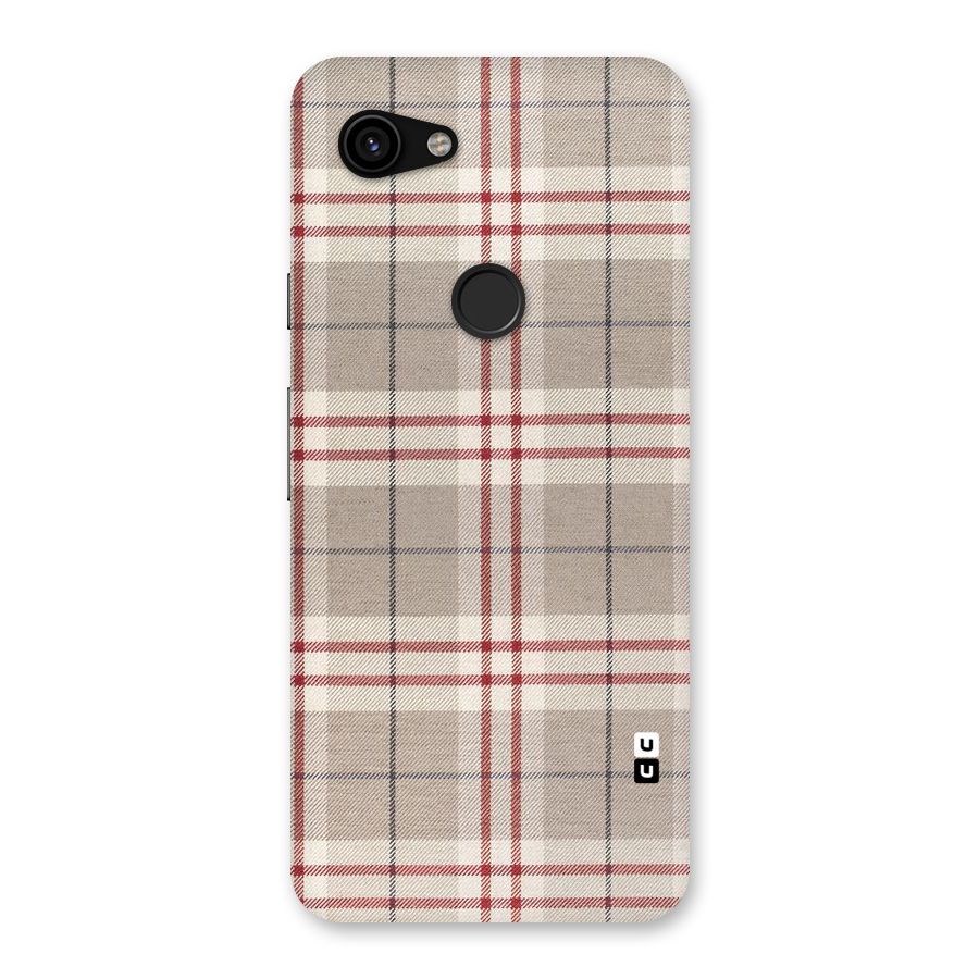 Beige Red Check Back Case for Google Pixel 3a