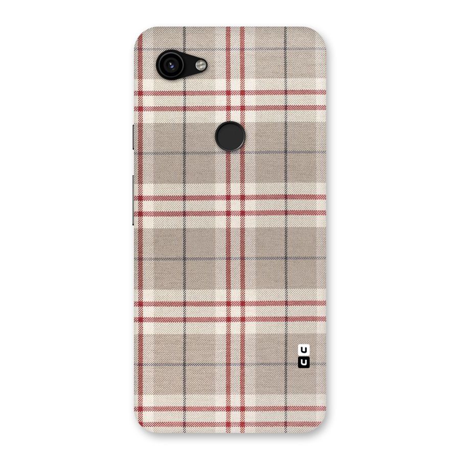 Beige Red Check Back Case for Google Pixel 3a XL
