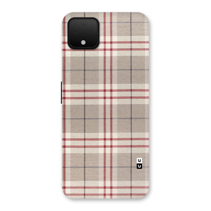 Beige Red Check Back Case for Google Pixel 4 XL