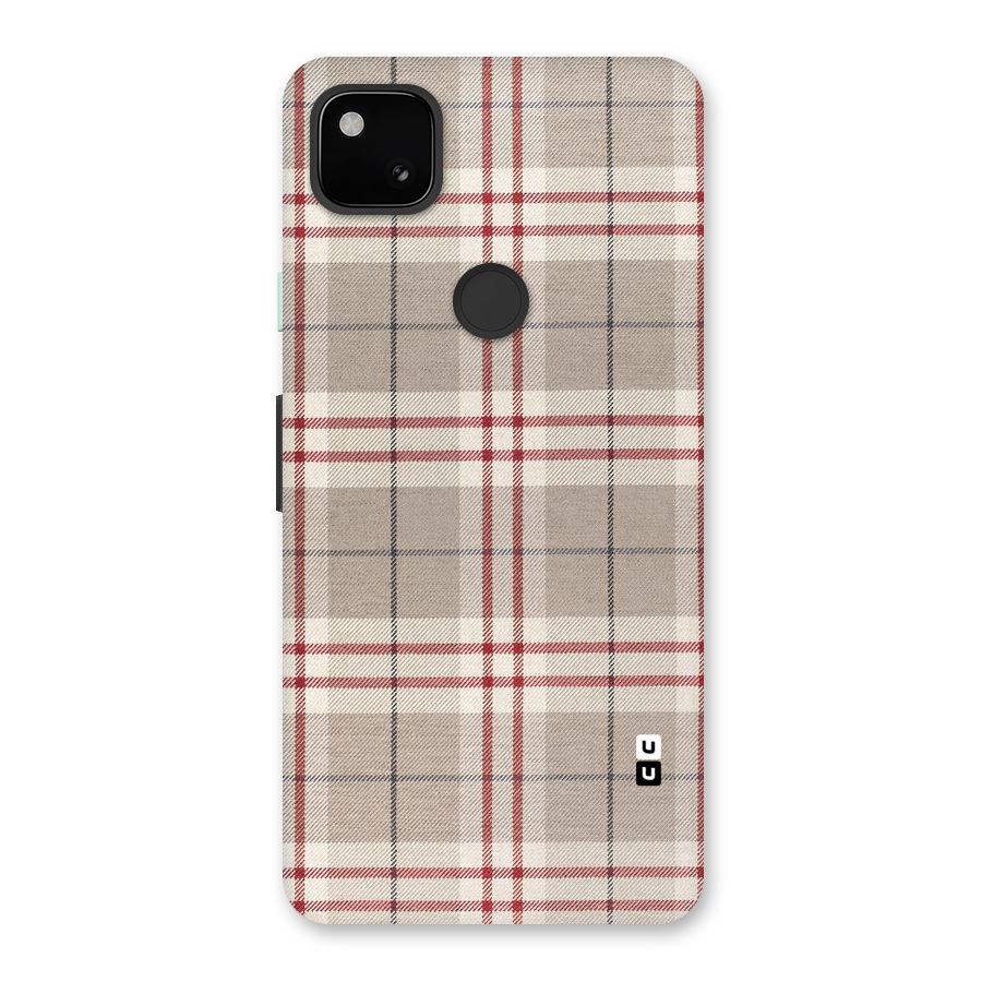 Beige Red Check Back Case for Google Pixel 4a