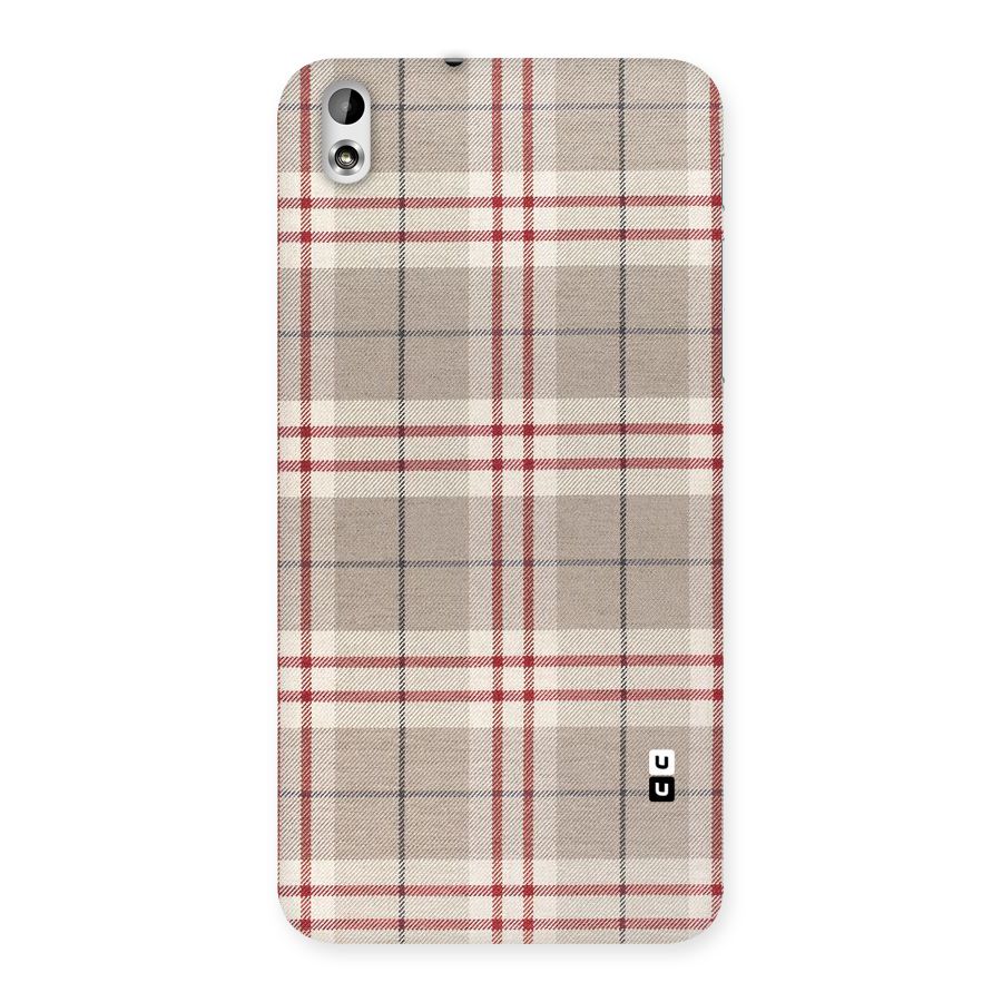 Beige Red Check Back Case for HTC Desire 816g