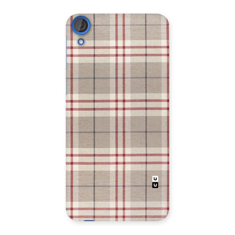 Beige Red Check Back Case for HTC Desire 820