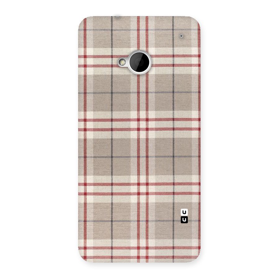 Beige Red Check Back Case for HTC One M7