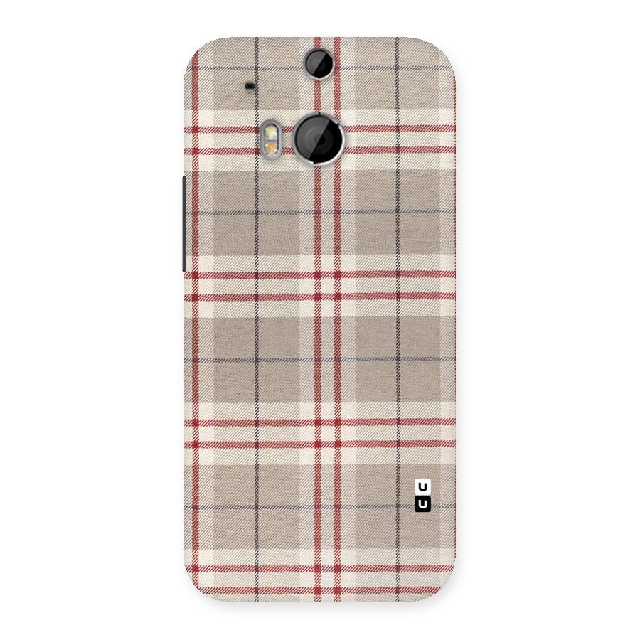 Beige Red Check Back Case for HTC One M8