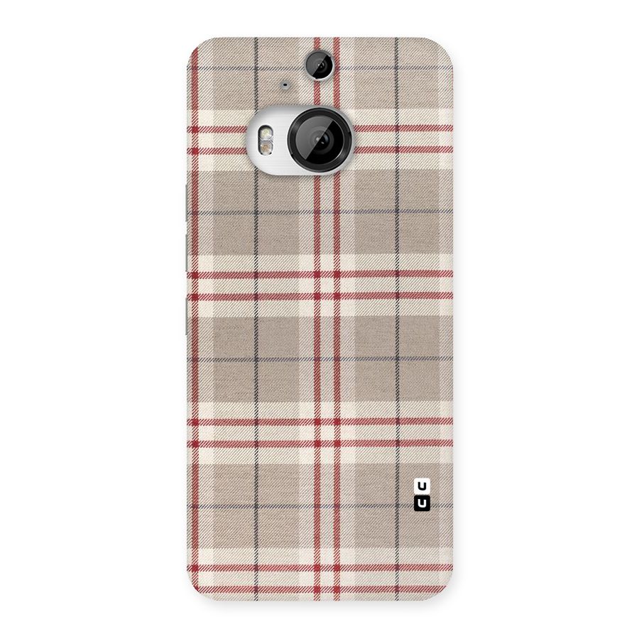 Beige Red Check Back Case for HTC One M9 Plus