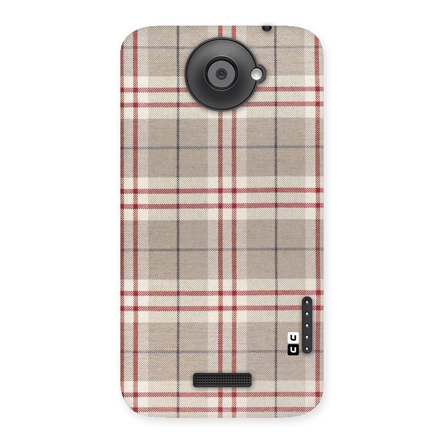 Beige Red Check Back Case for HTC One X