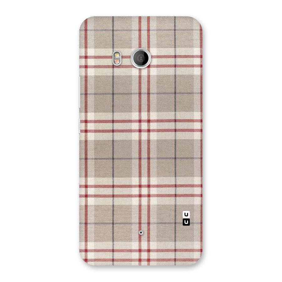 Beige Red Check Back Case for HTC U11