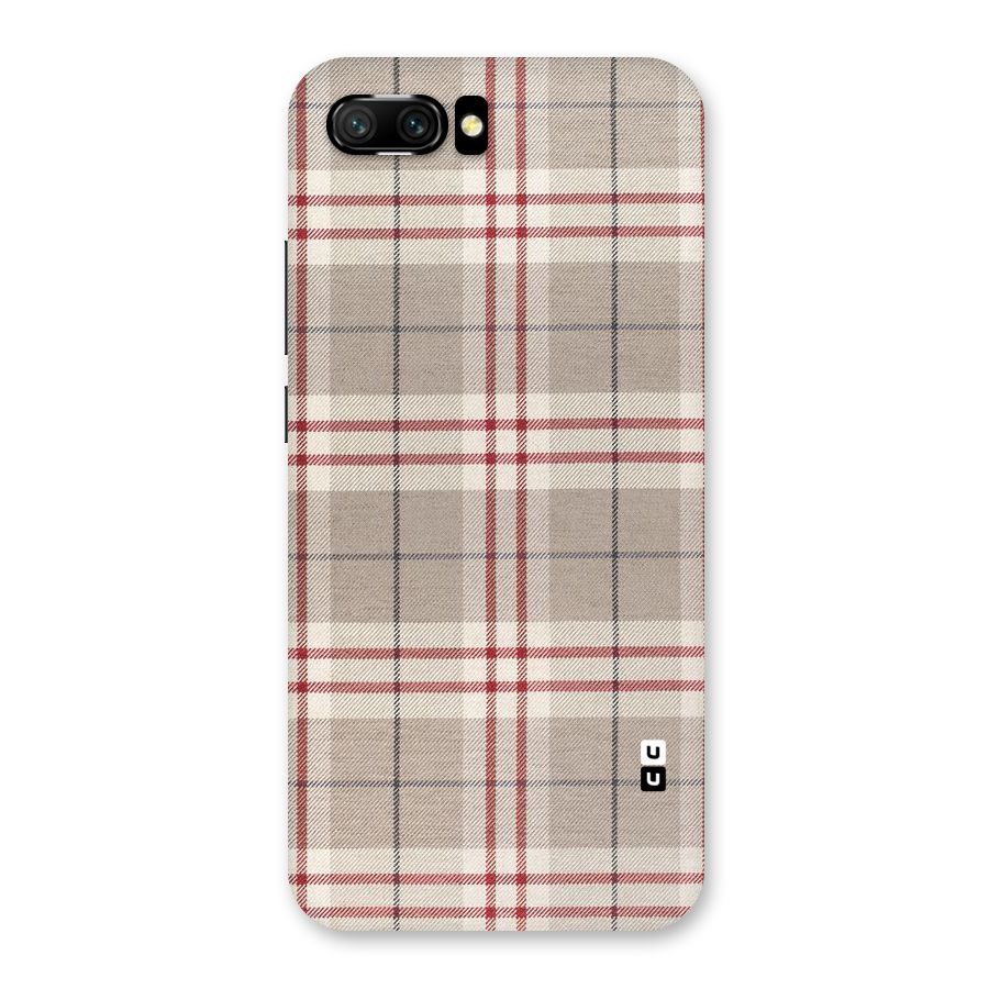 Beige Red Check Back Case for Honor 10