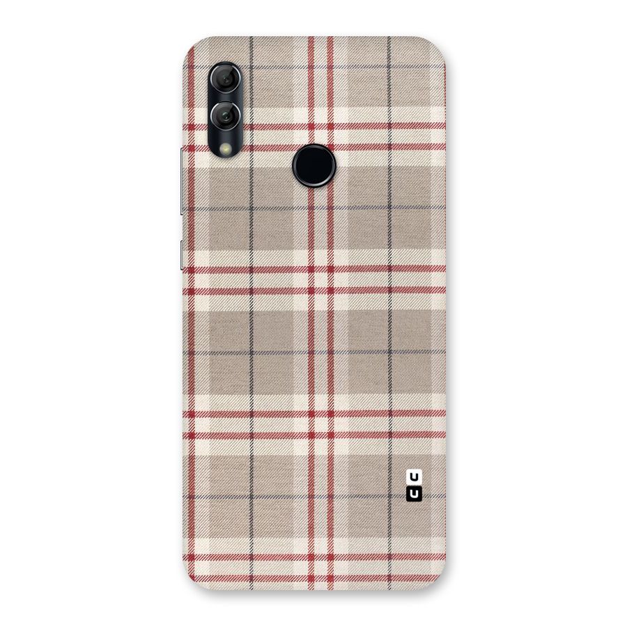 Beige Red Check Back Case for Honor 10 Lite