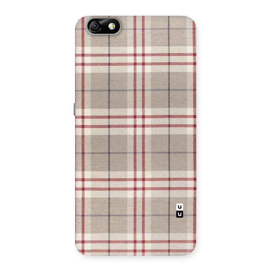 Beige Red Check Back Case for Honor 4X