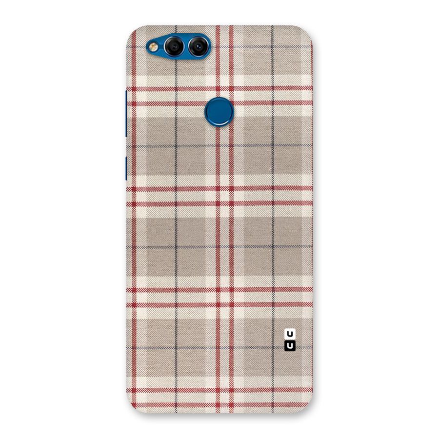 Beige Red Check Back Case for Honor 7X