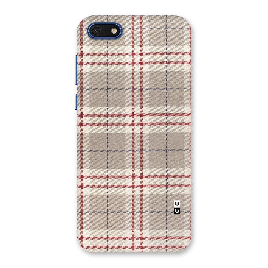 Beige Red Check Back Case for Honor 7s
