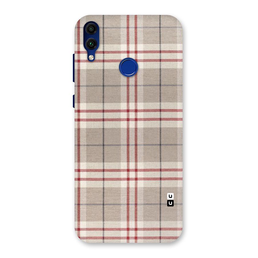 Beige Red Check Back Case for Honor 8C